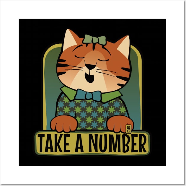 Take a Number Cat Wall Art by Sue Cervenka